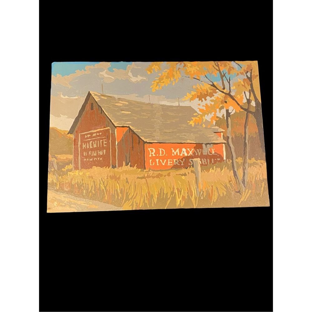 Vintage Rural Barn Paint by Number Fall Colors